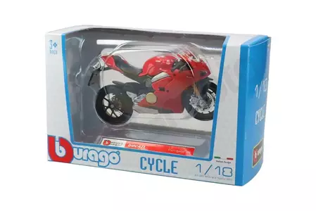 Ducati Panigale V4 Rød motorcykel 1:18 model BBurago-4
