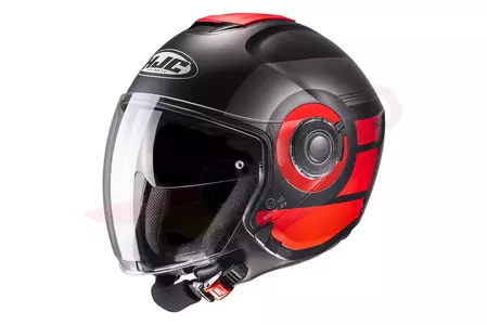 HJC I40 SPINA NEGRO/ROJO casco de moto abierto M - I40-SPI-MC1SF-M