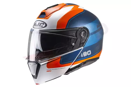 HJC I90 WASCO WHITE/BLUE/ORANGE XXL casco de moto mandíbula - I90-WAS-MC27SF-XXL