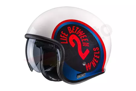HJC V30 HARVEY WHITE/BLUE XL open face casco moto - V30-HAR-MC21-XL