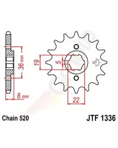 Eturattaat JT JTF1336.13, 13z, koko 520 - JTF1336.13