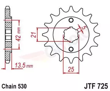 Voortandwiel JT JTF725.15, 15z maat 530 - JTF725.15