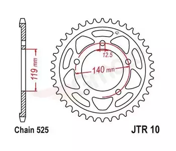 Hátsó lánckerék JT JTR10.44, 44z méret 525 - JTR10.44