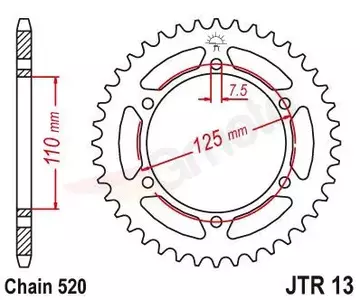 Roda dentada traseira JT JTR13.39, 39z tamanho 520 - JTR13.39