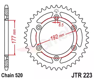 Bakre kedjehjul JT JTR223.48, 48z storlek 520 - JTR223.48