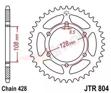 Zadní řetězové kolo JT JTR804.45, 45z velikost 428 - JTR804.45