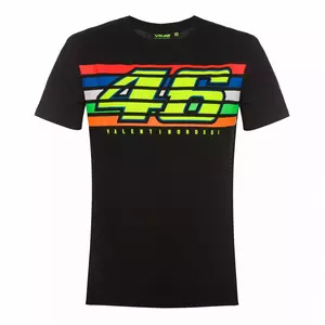 Vyriški marškinėliai VR46 Stripes Black XL dydžio - VRMTS350304004