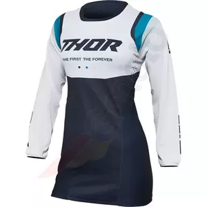 Thor Pulse Rev camisola de enduro de cross para mulher azul-marinho/branco M-1