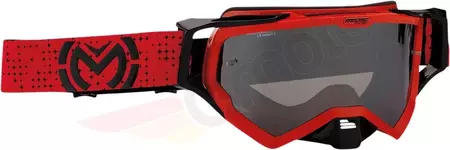 Ochelari de protecție Moose Racing XCR Pro Stars negru și roșu cu sticlă fumurie - 2601-2668