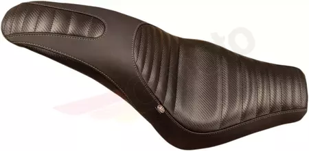 Mustang 2-Up Seat Carbon Fiber Tuck And Roll Fastback Seat Black - 76636