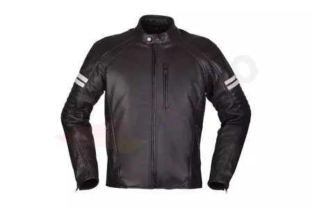 Modeka August 75 jachetă de motocicletă din piele negru și alb M-1