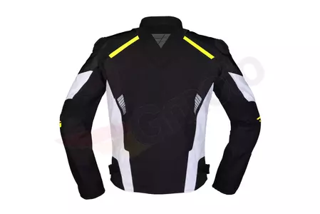 Veste de moto Modeka Lineos en textile noir, blanc et néon M-2