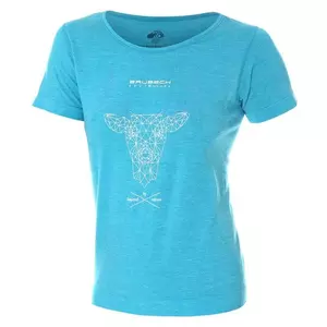 Damen Kurzarm-T-Shirt Brubeck Outdoor Wolle hellblau S-1