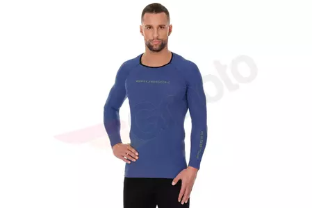 Miesten Brubeck 3D Run Pro pitkähihainen T-paita tummansininen L