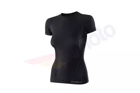 Damen Kurzarm-T-Shirt Brubeck Active Wool schwarz S-1