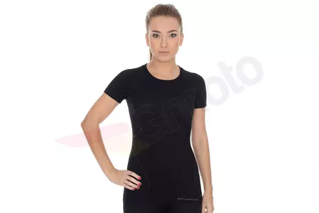 Дамска тениска с къс ръкав Brubeck Active Wool black S-2