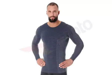 Vyriški marškinėliai trumpomis rankovėmis "Brubeck Active Wool" tamsiai mėlyni M-1