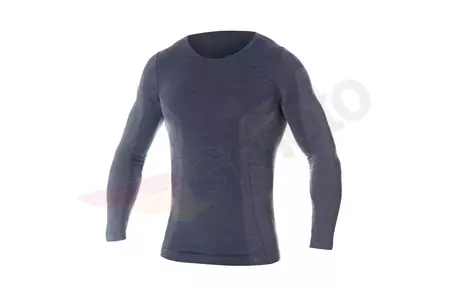 Heren-T-shirt korte mouwen Brubeck Active Wool marineblauw M-3