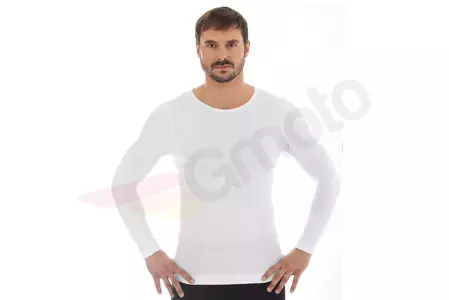 Pánske tričko Brubeck Comfort Wool s dlhým rukávom krémové XXL