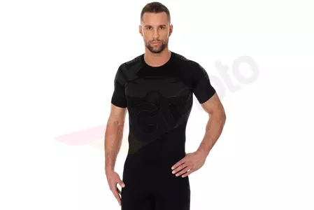 Pánské tričko Brubeck Dry s krátkým rukávem graphite/black XXL-1