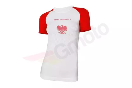 Дамска тениска с къс ръкав Brubeck 3D Husar Pro бяла/червена S-1