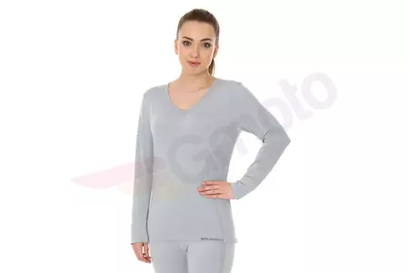 Camiseta de manga larga para mujer Brubeck Comfort Night gris claro XL