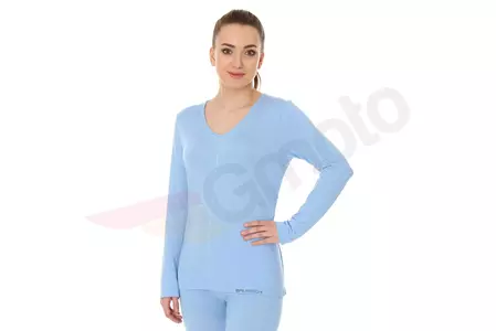 T-shirt donna a maniche lunghe Brubeck Comfort Night blu L