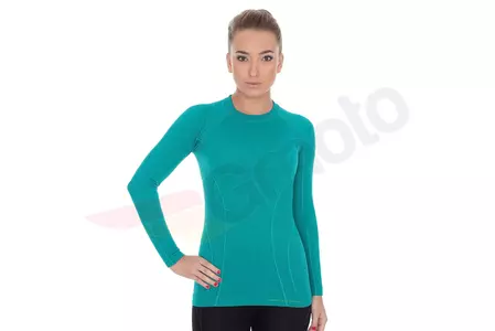 Damen Langarm-T-Shirt Brubeck Active Wool smaragdgrün XL