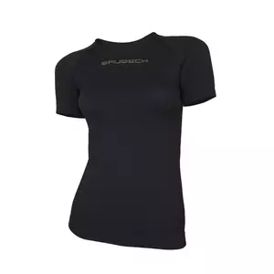 Brubeck Comfort Wool - kortärmad T-shirt för kvinnor, svart XL-1