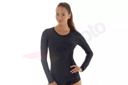 Dames-T-shirt Brubeck Comfort Wool met lange mouwen zwart XL