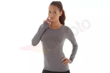Naisten pitkähihainen t-paita Brubeck Comfort Wool harmaa XL