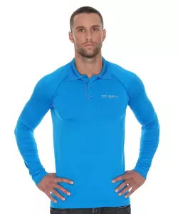 Brubeck Prestige muška polo majica dugih rukava, plava, XL