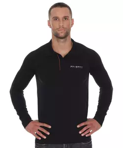 Brubeck Prestige vyriški polo marškinėliai ilgomis rankovėmis juodi XXL-1