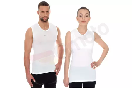 Camiseta unisex sin mangas Brubeck blanco S-1