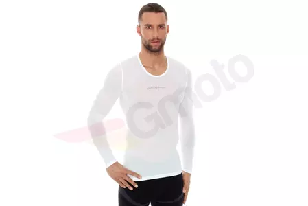 Koszulka unisex Brubeck typu base layer z długim rękawem biały XXL