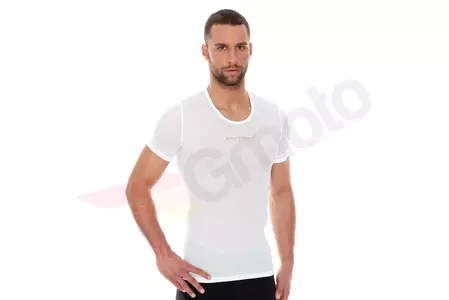Koszulka unisex Brubeck typu base layer z krótkim rękawem biały XXL