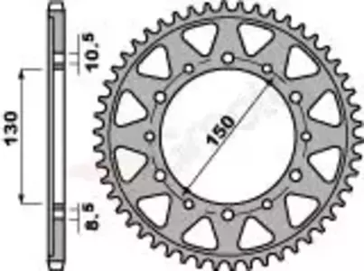 Bakre kedjehjul i stål PBR 860 39Z storlek 530 JTR859-39 - 86039C45