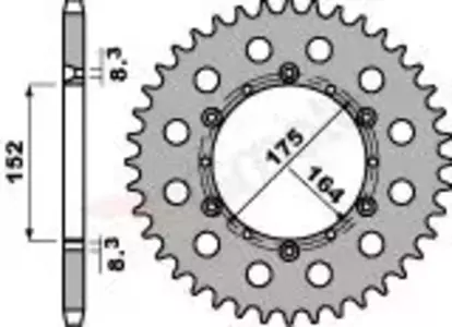 PBR 856 52Z oceľové zadné reťazové koleso veľkosti 520 JTR853-52 - 85652C45