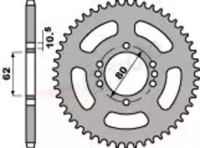 Bakre kedjehjul i stål PBR 843 57Z storlek 428 JTR843-54 - 84357F