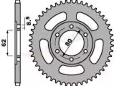 Bakre kedjehjul i stål PBR 842 55Z storlek 428 JTR1842-55 - 84255C45