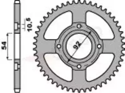 Bakre kedjehjul i stål PBR 835 45Z storlek 428 JTR835-45-1