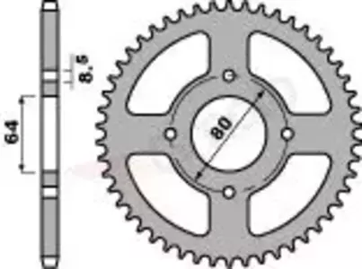 Bakre kedjehjul i stål PBR 834 48Z storlek 420 JTR834-48 - 83448F