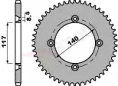 Bakre kedjehjul i stål PBR 831 48Z storlek 428 JTR831-48 - 83148C45