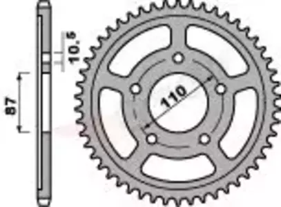Zadné reťazové koleso PBR 828 oceľ 47Z veľkosť 525 JTR807-47 - 82847C45