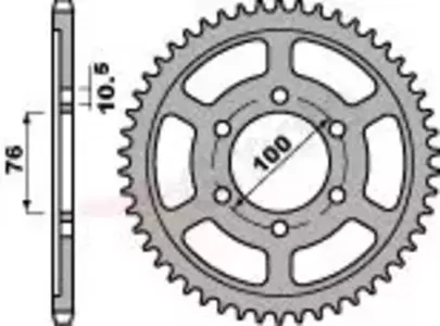 Zadní řetězové kolo PBR 825 ocel 44Z velikost 530 JTR816-44 - 82544C45