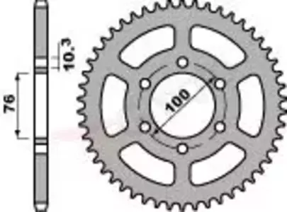 PBR 823 45Z bageste tandhjul i stål, størrelse 520 JTR1825-45-1