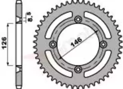 Bakre kedjehjul i stål PBR 822 50Z storlek 428 JTR805-50 - 82250F