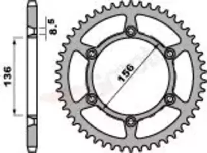PBR 820 51Z oceľové zadné reťazové koleso veľkosti 520 JTR822-51 - 82051C45