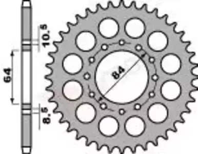 Bakre kedjehjul i stål PBR 811 46Z storlek 520 JTR1826-46-1