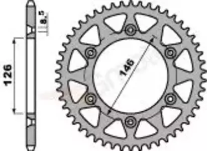Bakre kedjehjul i stål PBR 808 51Z storlek 520 JTR808-51 - 80851C45